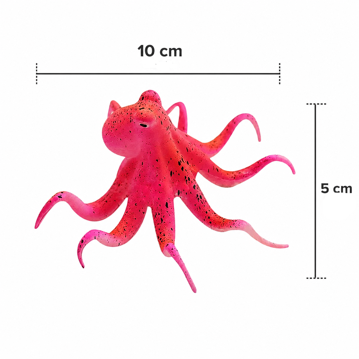 Glowing Octopus Aquarium Ornament - Red