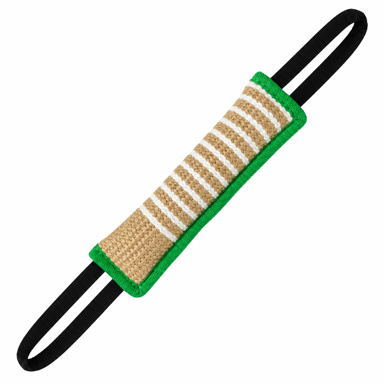 Jute Dog Tug Toy with Dual Handles for Tug and Fetch Games - Green