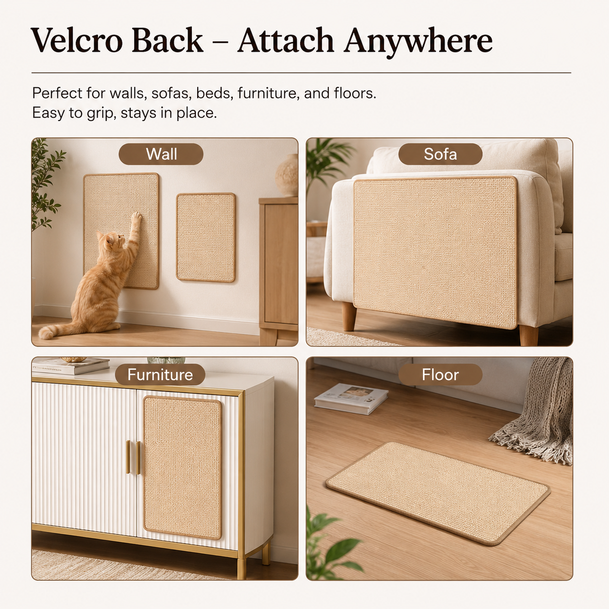 Cat Sisal Scratcher Mat Claw Grinding Pad 50x90cm