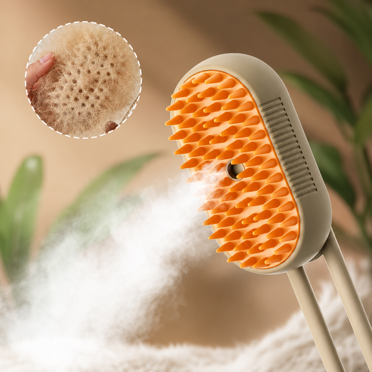 3-in-1 Rechargeable Pet Grooming Brush with Spray Function Hair Removal Comb for Cats and Dogs
