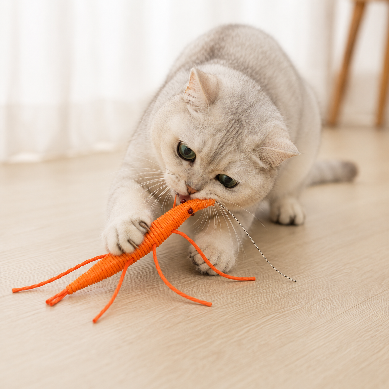 Plush Shrimp Toy for Cats and Kittens