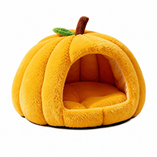 Pumpkin Cat Bed with Washable Cushion