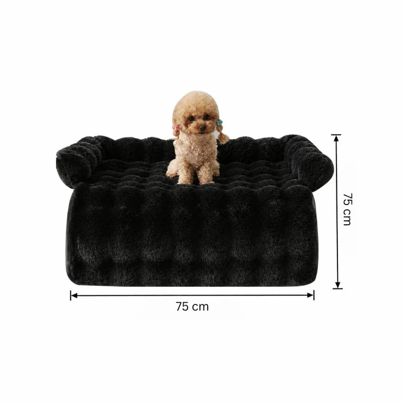 Soft Pet Mattress Plush Coral Fleece Bed Mat for Cats and Small to Medium Dogs - Black