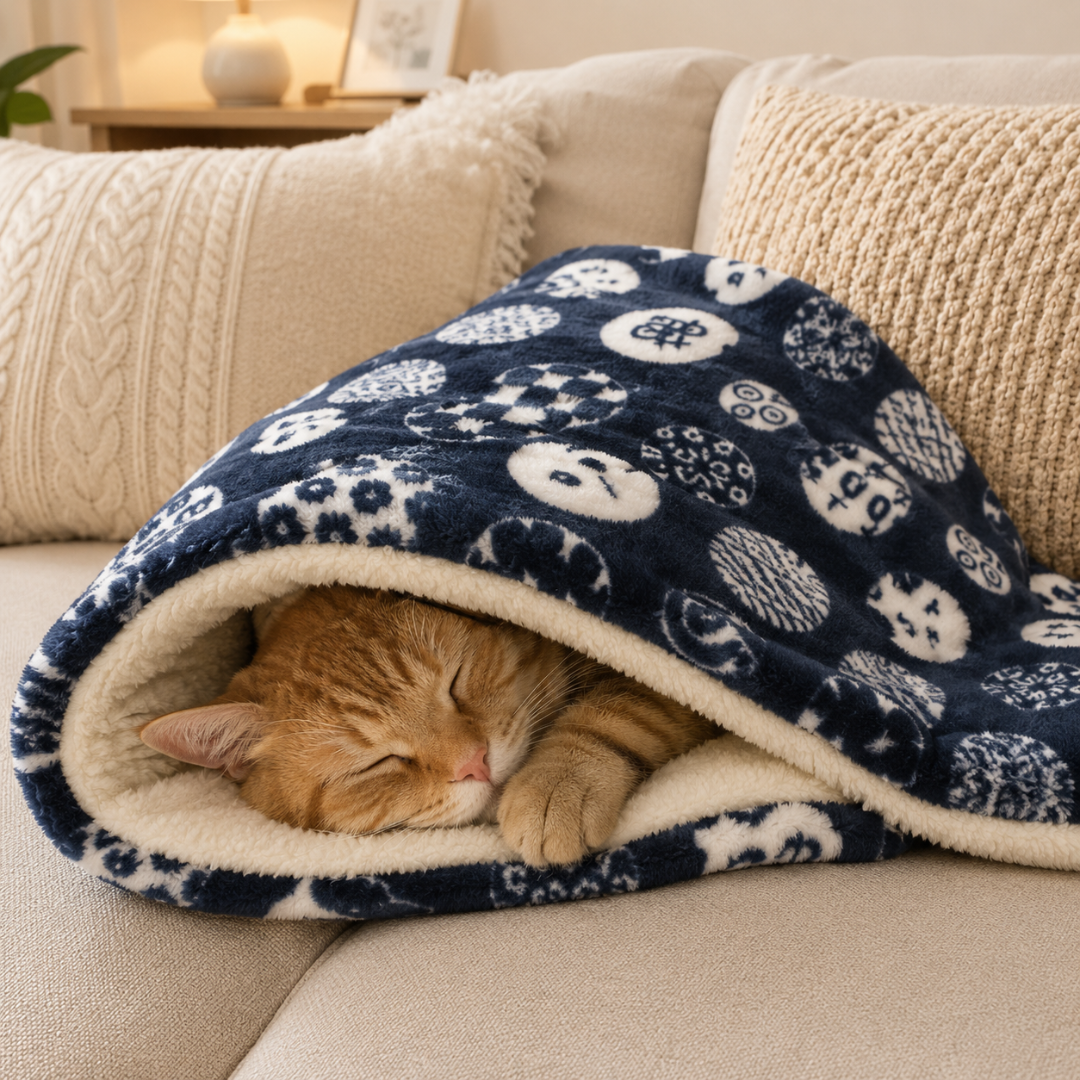 Coral Fleece Pet Bed Blanket Washable Mat for Cats and Dogs