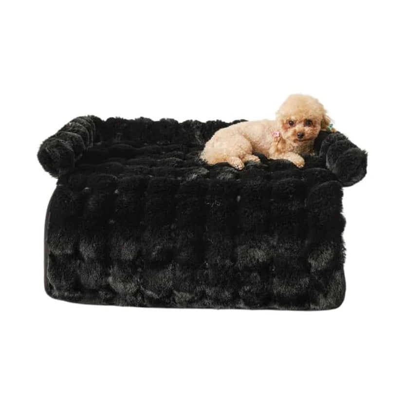 Soft Pet Mattress Plush Coral Fleece Bed Mat for Cats and Small to Medium Dogs - Black
