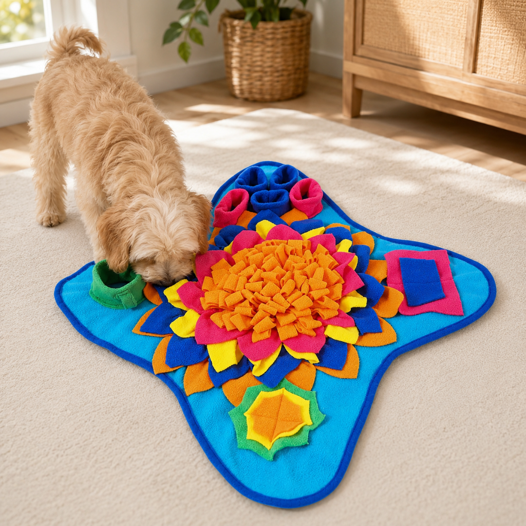 Multi-Function Dog Snuffle Mat Interactive Food Puzzle and Foraging Toy - Blue