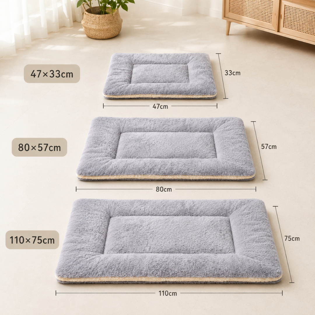 Plush Coral Fleece Pet Mat Lightweight Washable Blanket for Cats and Small Dogs - Grey