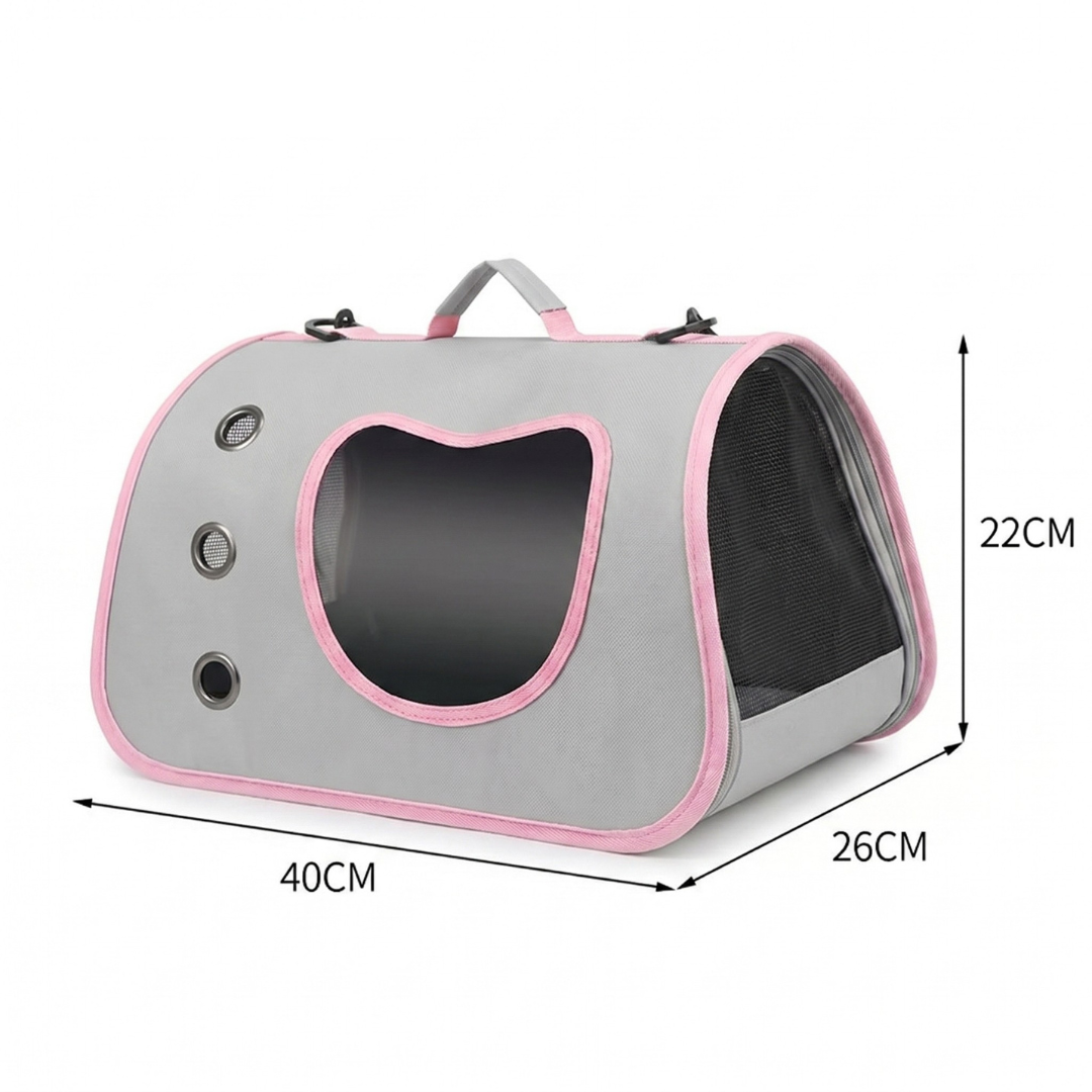 Portable Oxford Pet Carrier Bag Breathable Travel Bag for Small Dogs and Cats - Pink