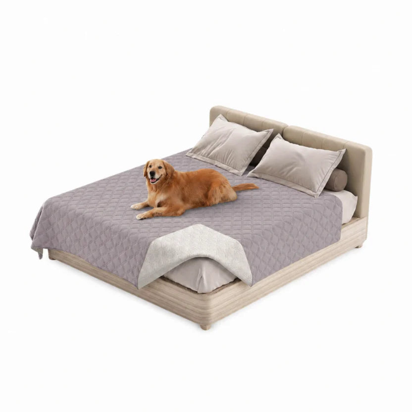 Non-Slip Waterproof Pet Mat Furniture Protector Blanket for Dogs and Cats - Light Grey