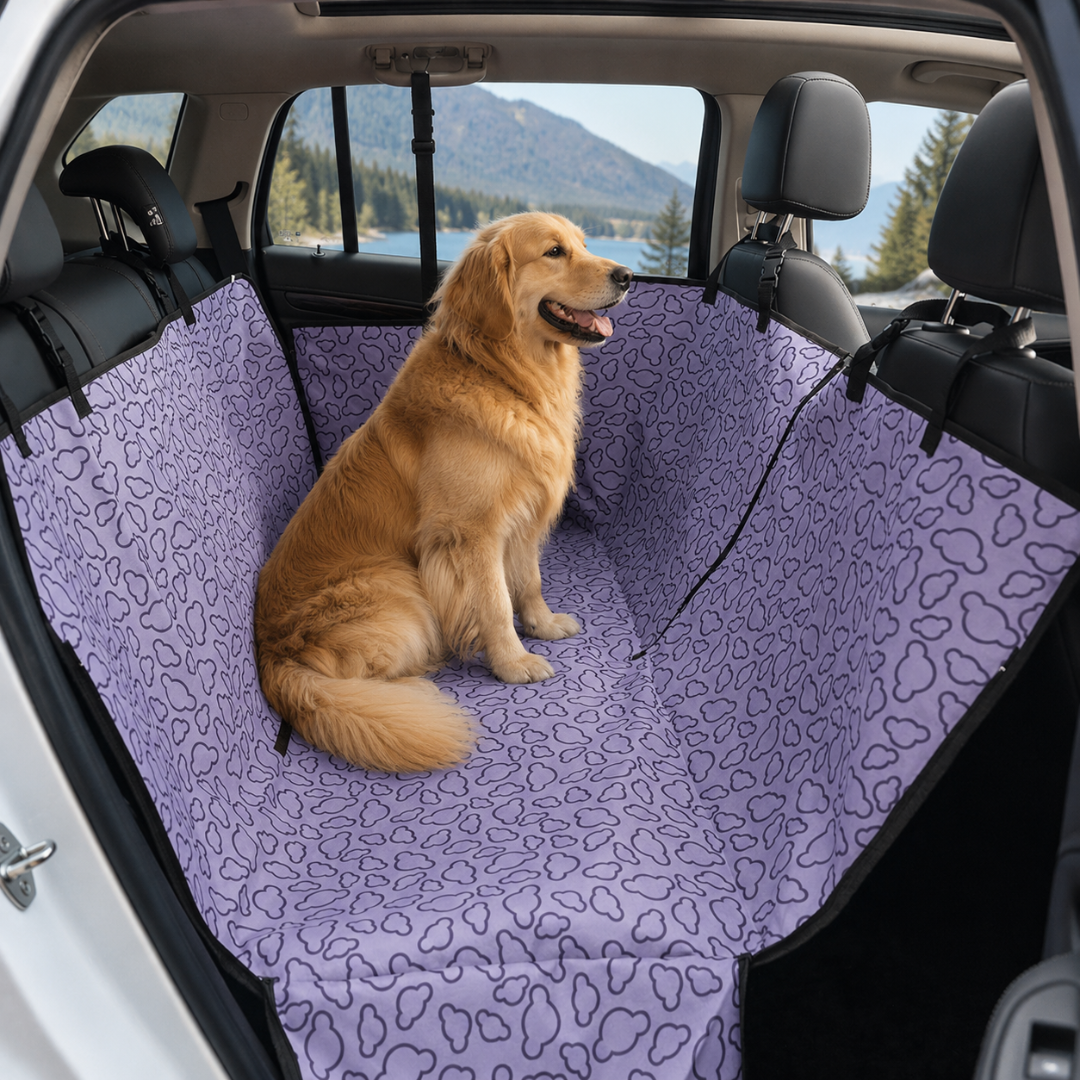 Waterproof Pet Travel Hammock Rear Seat Cover for Small Medium and Large Dogs - Purple