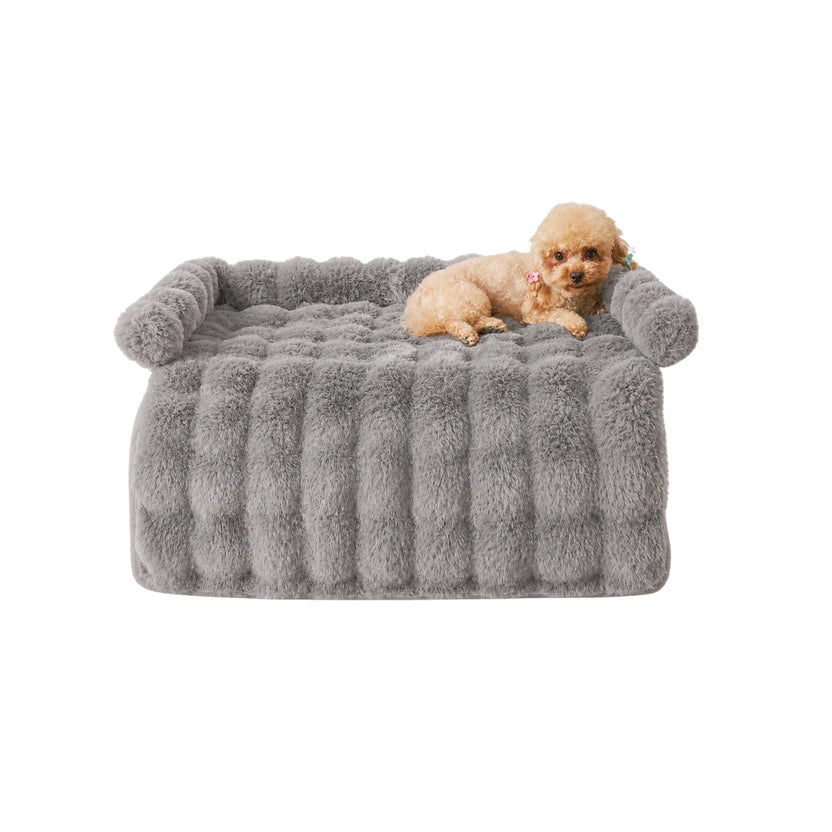 Pet Cushion Mat Soft Plush Pad for Cats and Small to Medium Dogs Indoor Use - Grey