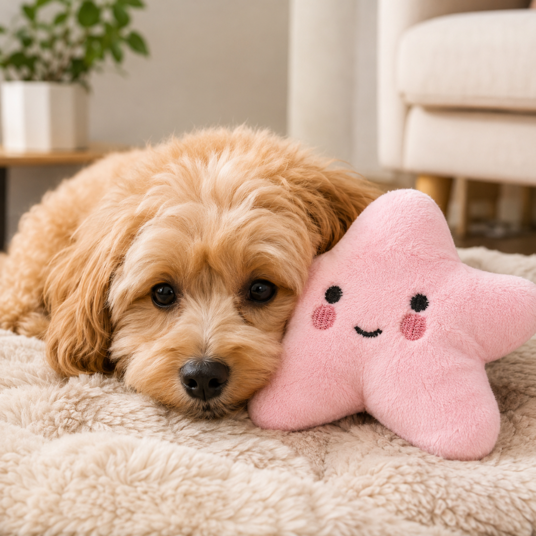 Plush Star Squeaky Pet Toy for Dogs and Cats - Pink