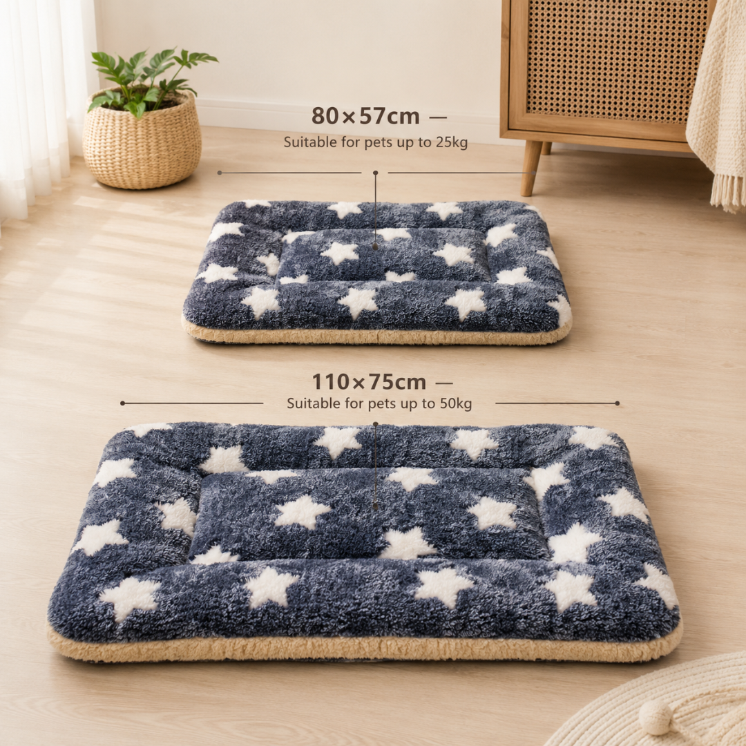 Lightweight Plush Pet Blanket Mat Portable Coral Fleece Pad for Cats and Dogs - Navy Blue