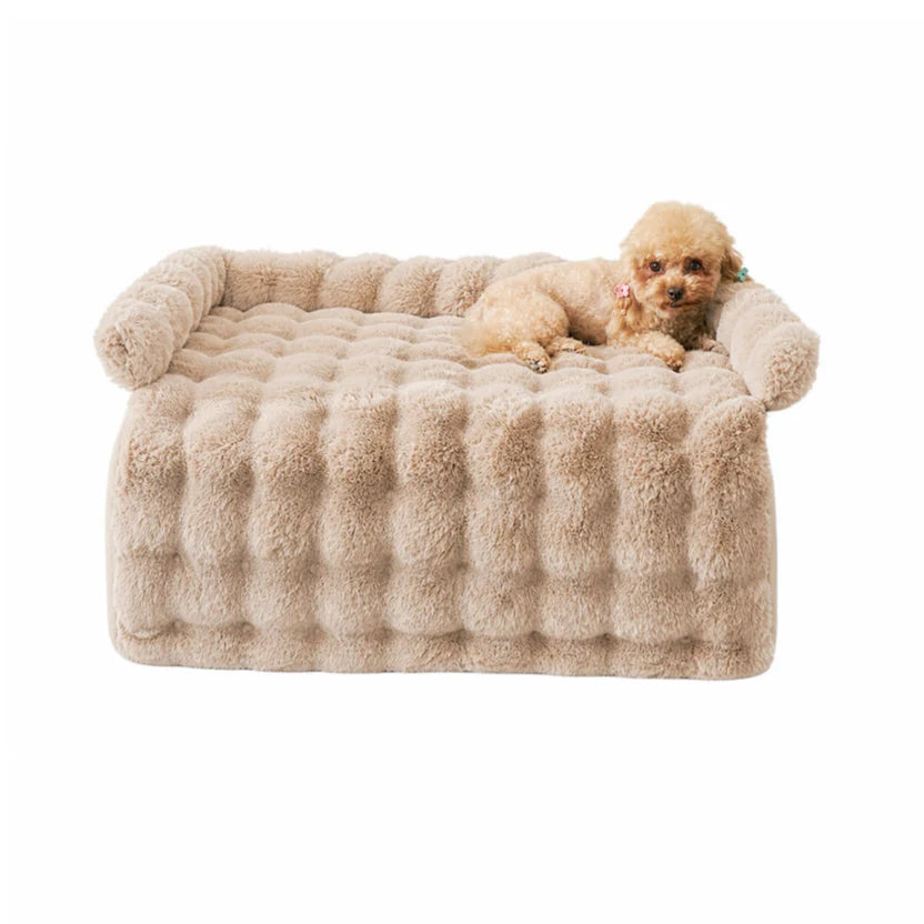 Plush Cushion Pet Mat Soft Bed for Cats and Small to Medium Dogs Machine Washable - Brown