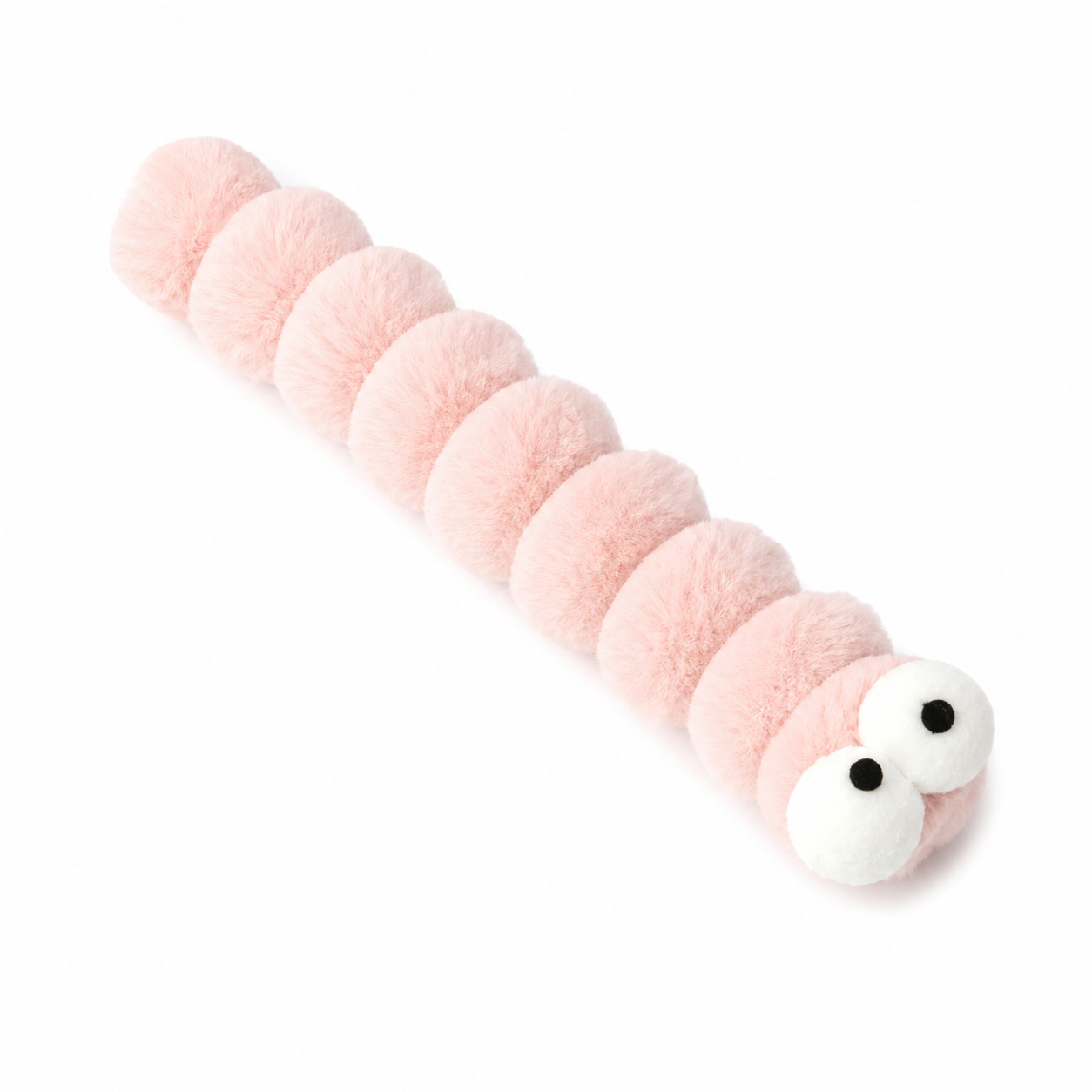 Plush Pink Worm Lightweight Interactive Play Toy for Indoor Cats