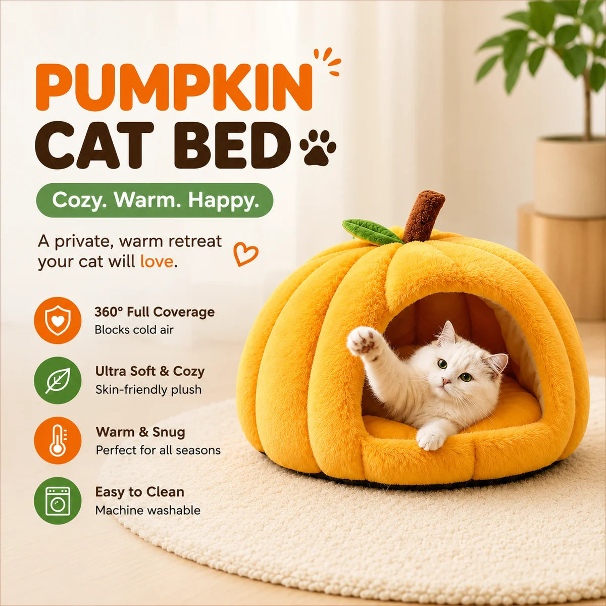 Pumpkin Cat Bed