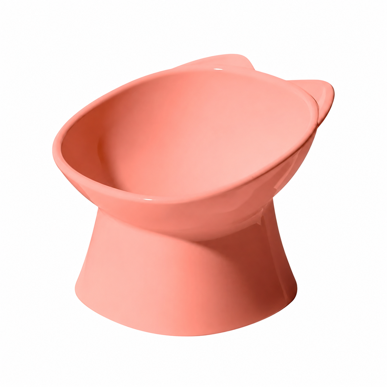 Elevated Cat Feeding Bowl Nordic Double Ear Food and Water Dish for Cats and Small Pets - Pink