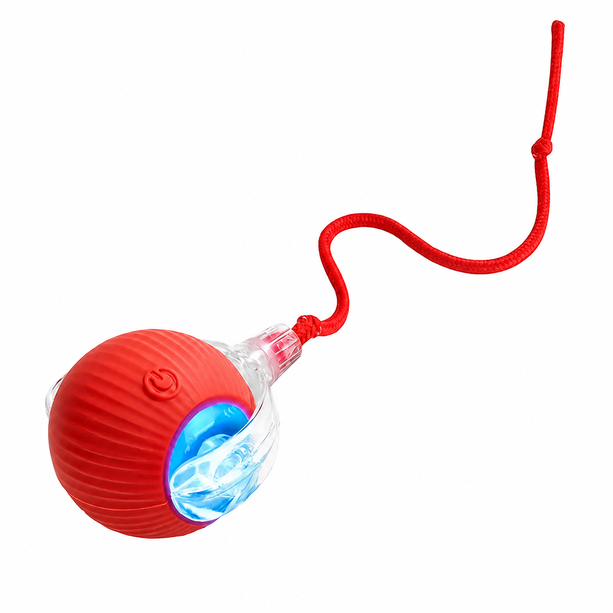 Interactive Automatic Cat Ball Toy with Teaser Stick - Red