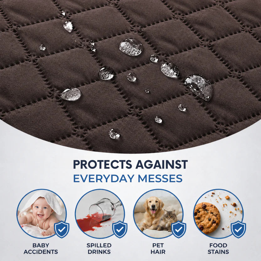 Multi-Use Pet Mat Waterproof Non-Slip Blanket for Furniture and Floor - Chocolate