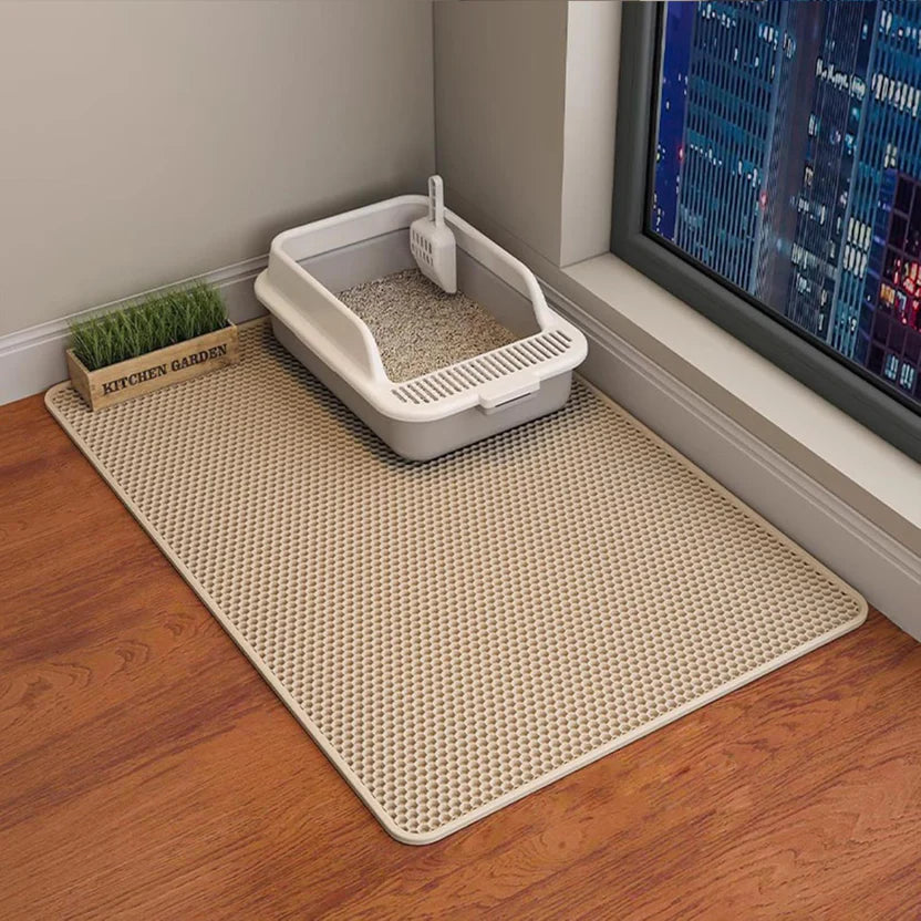 Litter Pad Waterproof Double Layer Non Slip Easy Clean Pet Mat - Khaki