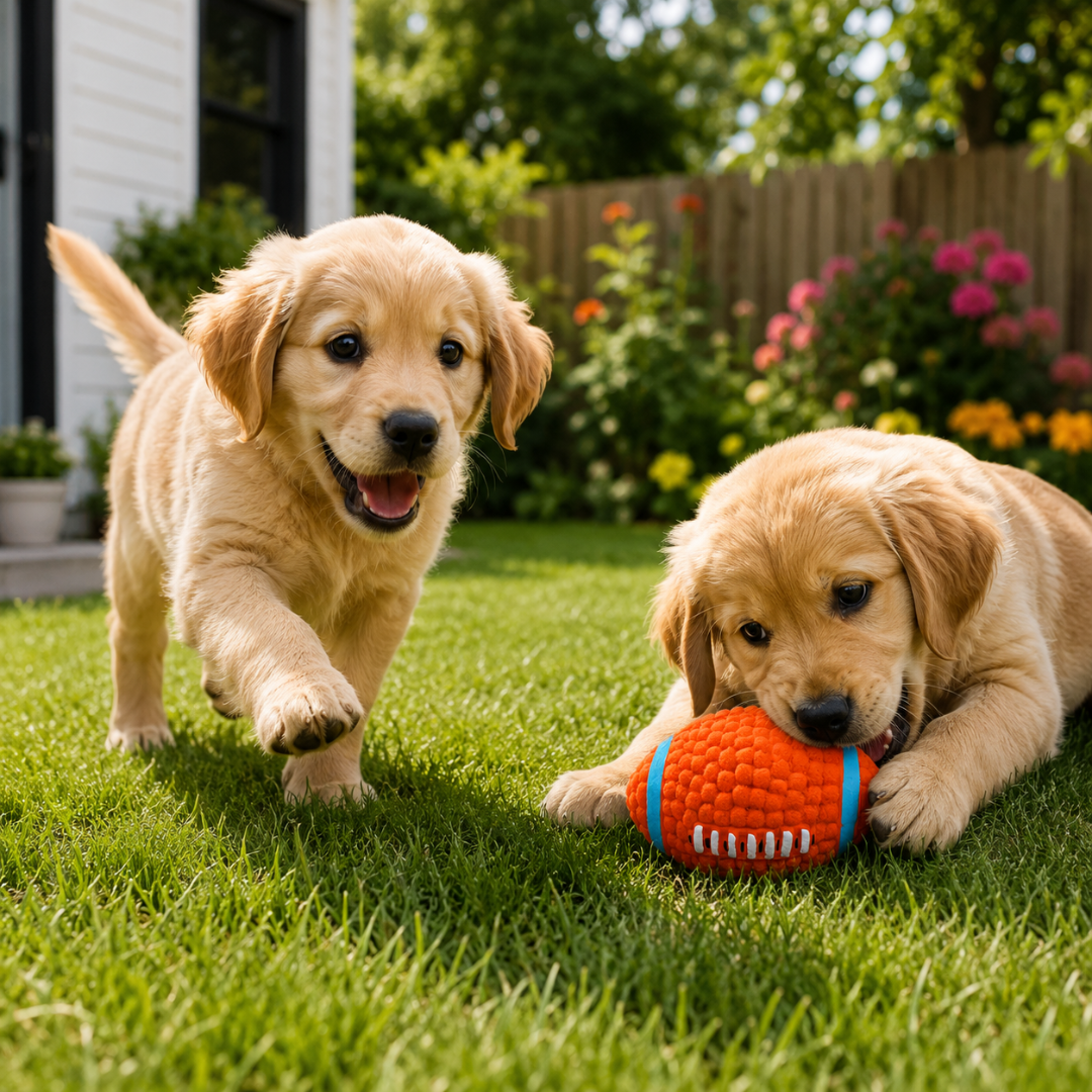 Rugby Dog Toy Ball for Fetch Training and Interactive Play