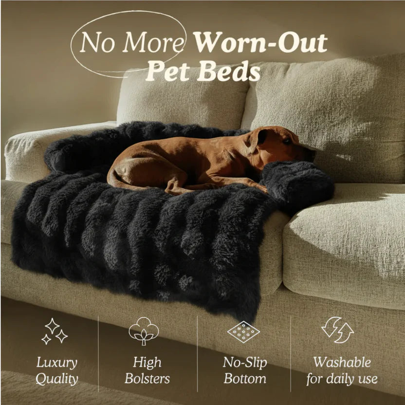 Soft Pet Mattress Plush Coral Fleece Bed Mat for Cats and Small to Medium Dogs - Black