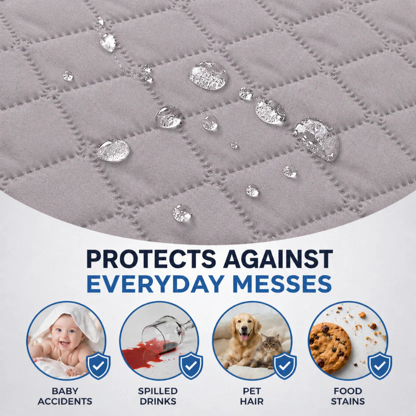 Non-Slip Waterproof Pet Mat Furniture Protector Blanket for Dogs and Cats - Light Grey