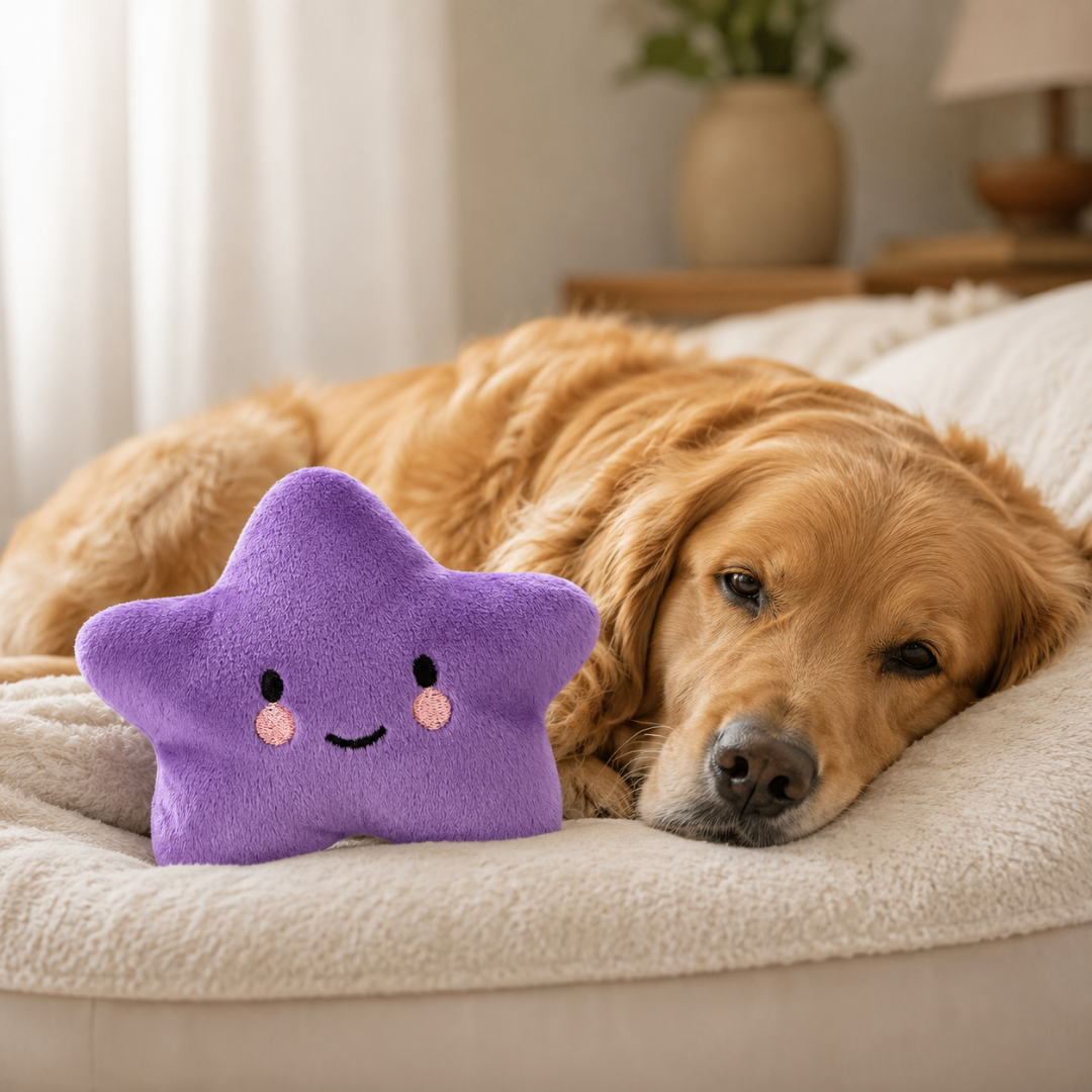 Plush Star Squeaky Pet Toy Soft Chew Toy for Dogs and Cats - Purple