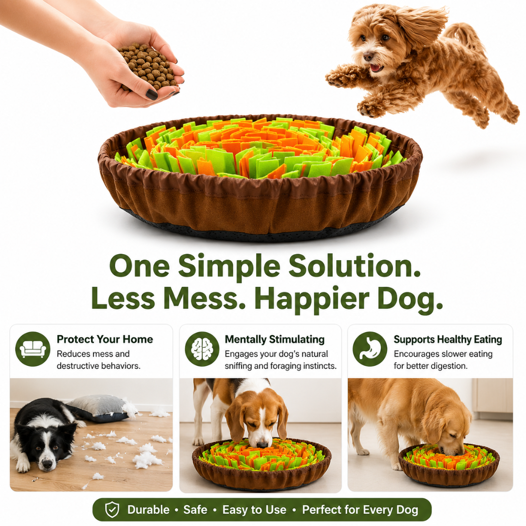 Washable Dog Snuffle Mat Foldable Felt Feeding and Training Toy