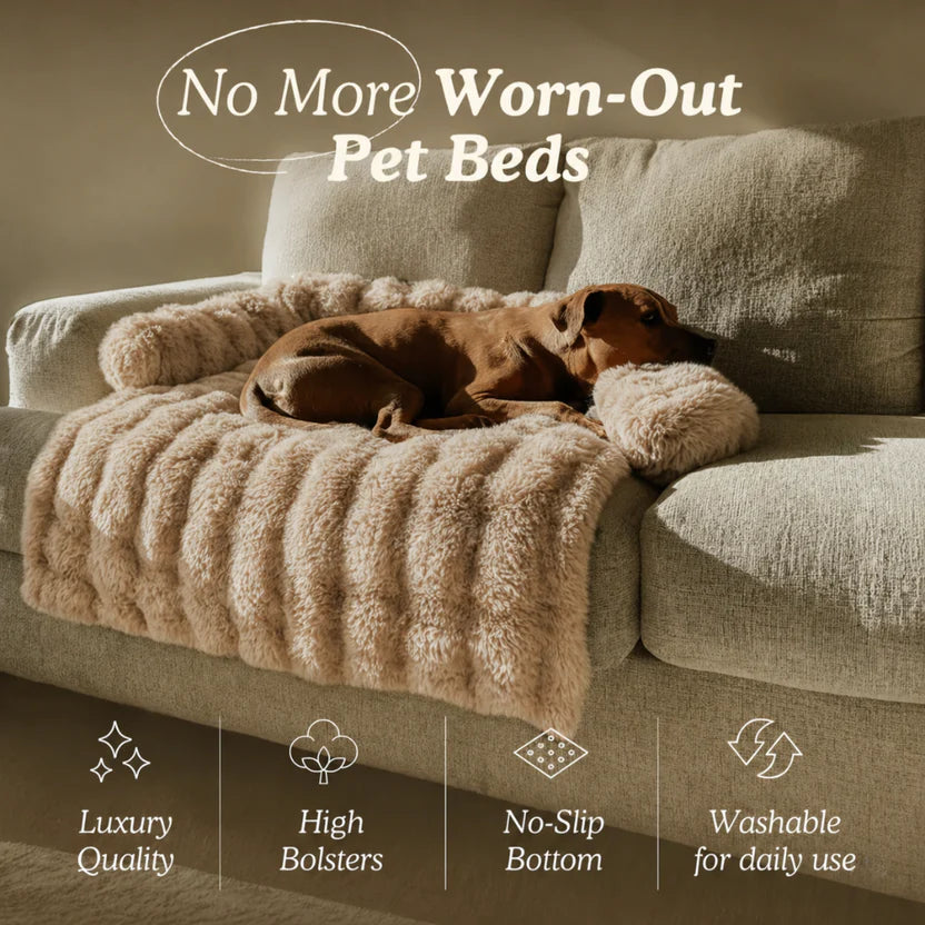 Plush Cushion Pet Mat Soft Bed for Cats and Small to Medium Dogs Machine Washable - Brown