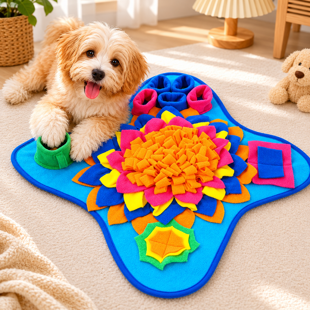 Multi-Function Dog Snuffle Mat Interactive Food Puzzle and Foraging Toy - Blue
