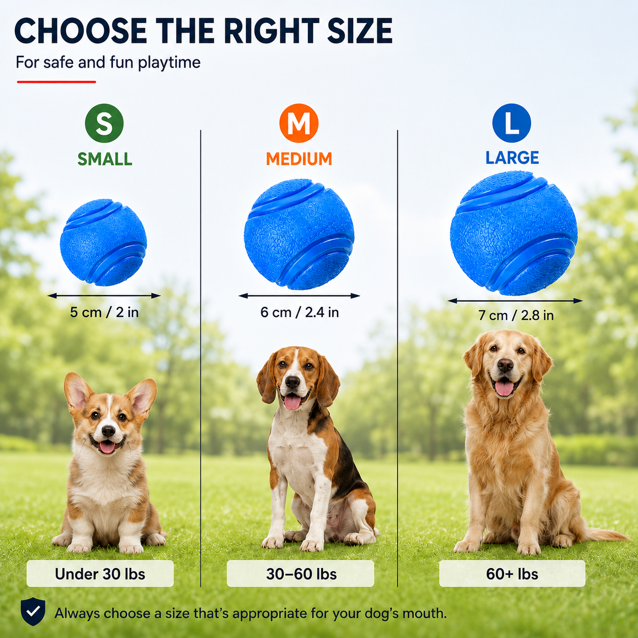 Rubber Pet Toy Ball Bite Resistant Training Ball for Dogs and Cats - Blue