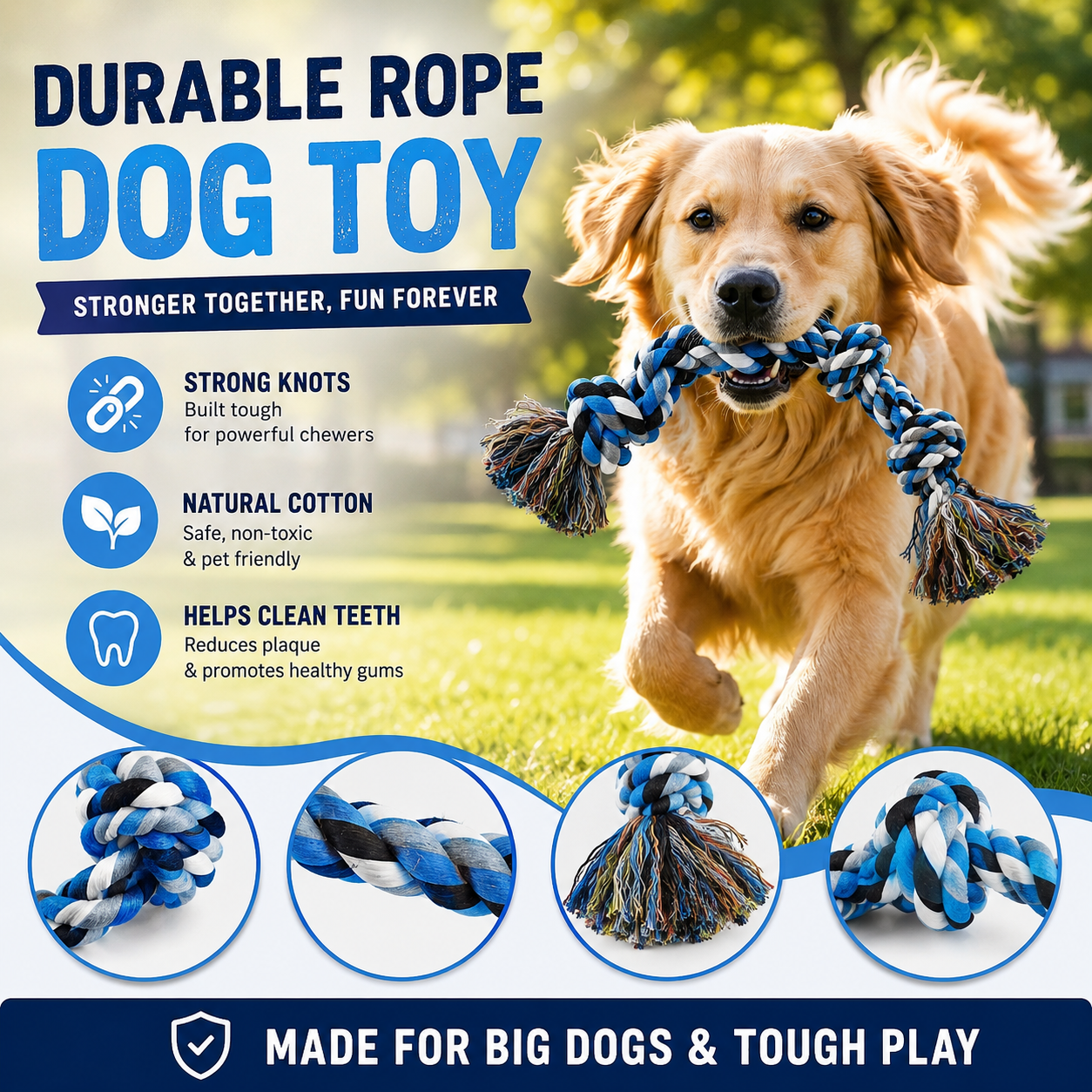 Dog Rope Extra Long Interactive Tug Toy