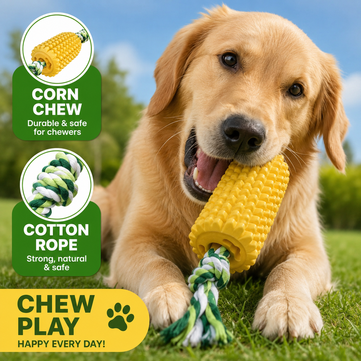 Corn Design Squeaky Pet Play Toy