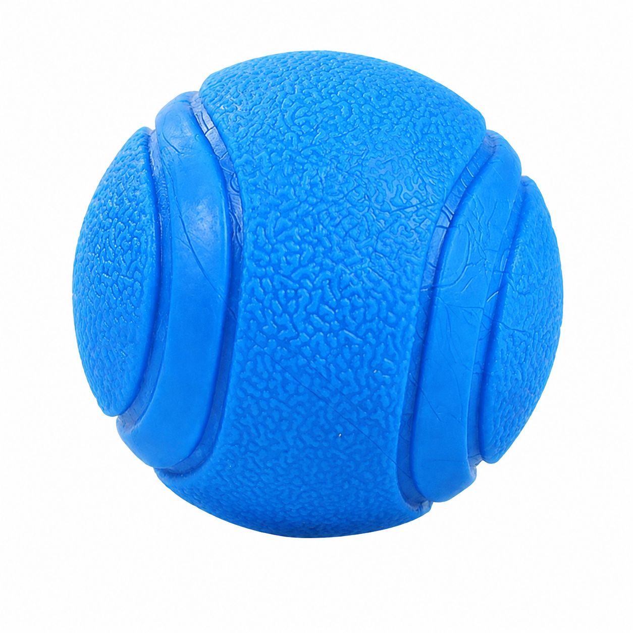 Rubber Pet Toy Ball Bite Resistant Training Ball for Dogs and Cats - Blue