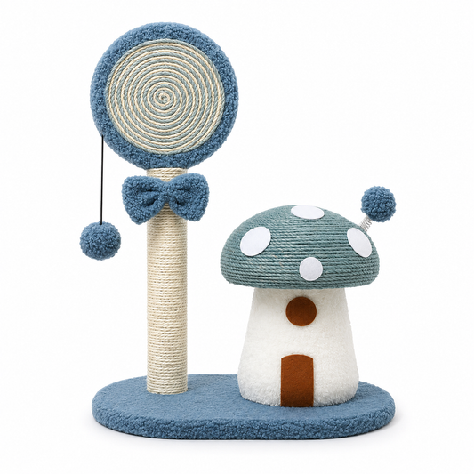 Blue Mushroom Sisal Cat Scratching Post