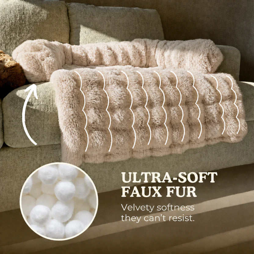 Plush Cushion Pet Mat Soft Bed for Cats and Small to Medium Dogs Machine Washable - Brown