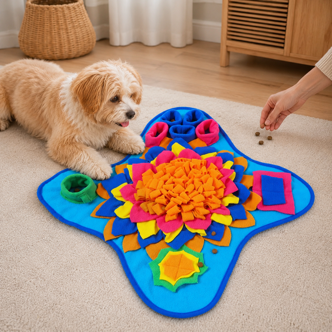 Multi-Function Dog Snuffle Mat Interactive Food Puzzle and Foraging Toy - Blue