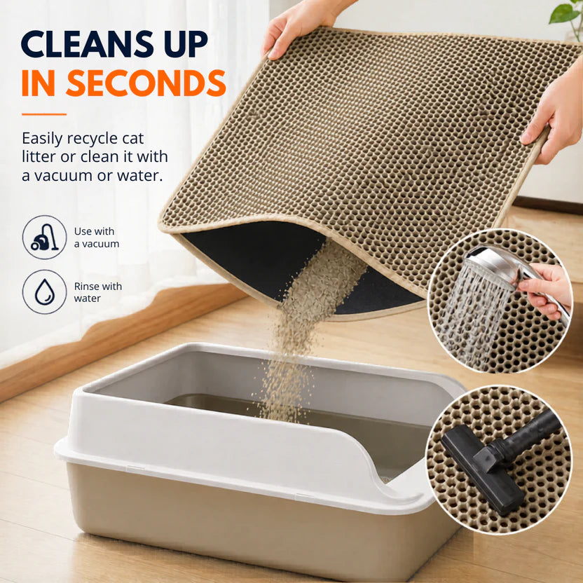 Litter Pad Waterproof Double Layer Non Slip Easy Clean Pet Mat - Khaki