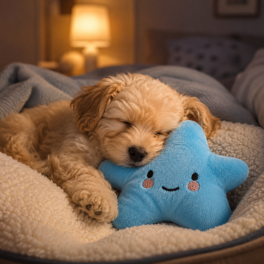 Plush Star Squeaky Toy with Soft Chew Design for Dogs and Cats - Light Blue