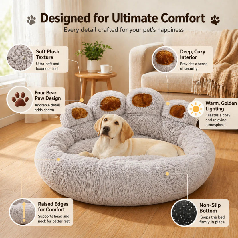 Soft Pet Mat Cushion Plush Sofa Bed for Indoor Cats and Dogs - Light Grey