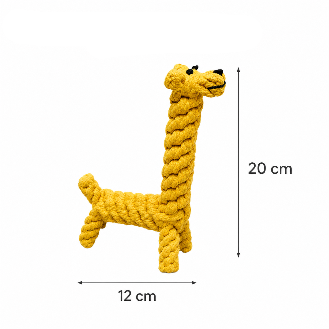 Cotton Rope Knot Giraffe Dog Chew Toy for Puppies and Small Dogs