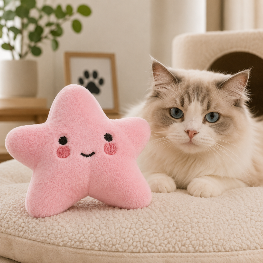 Plush Star Squeaky Pet Toy for Dogs and Cats - Pink