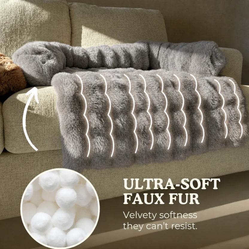 Pet Cushion Mat Soft Plush Pad for Cats and Small to Medium Dogs Indoor Use - Grey