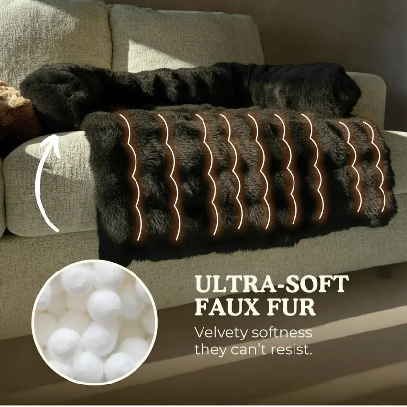 Soft Pet Mattress Plush Coral Fleece Bed Mat for Cats and Small to Medium Dogs - Black