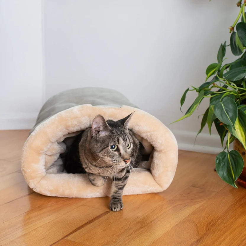 Sleeping Bag Semi Enclosed Pet Nest Soft Cushion Bed for Cats and Small Dogs