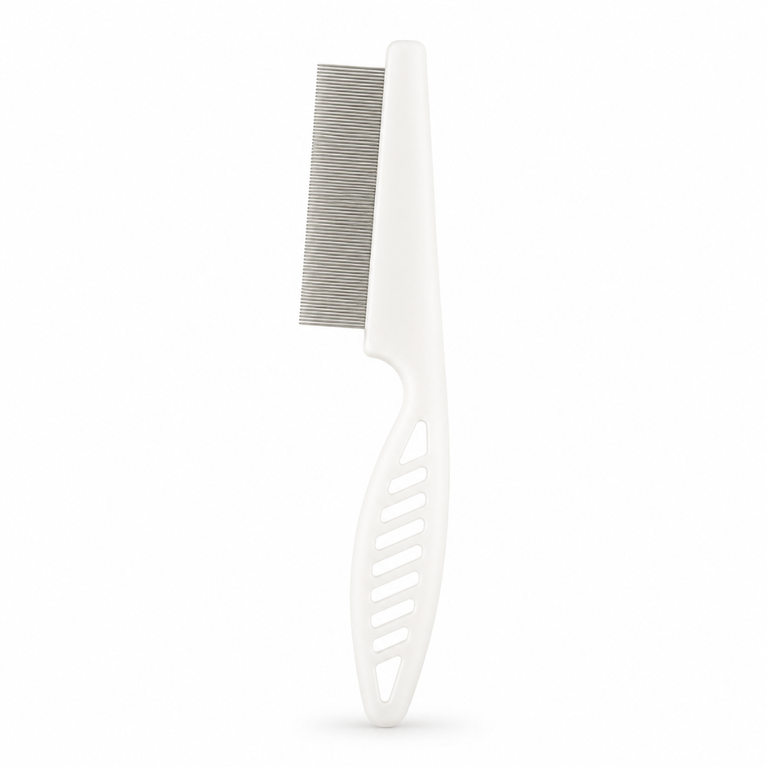 Stainless Steel Pet Grooming Comb for Dogs and Cats Hair Shedding and Flea Removal - White