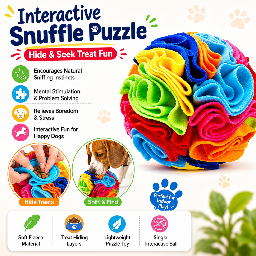 Portable Snuffle Ball Dog Puzzle Toy Soft Treat Hiding Toy for Interactive Play