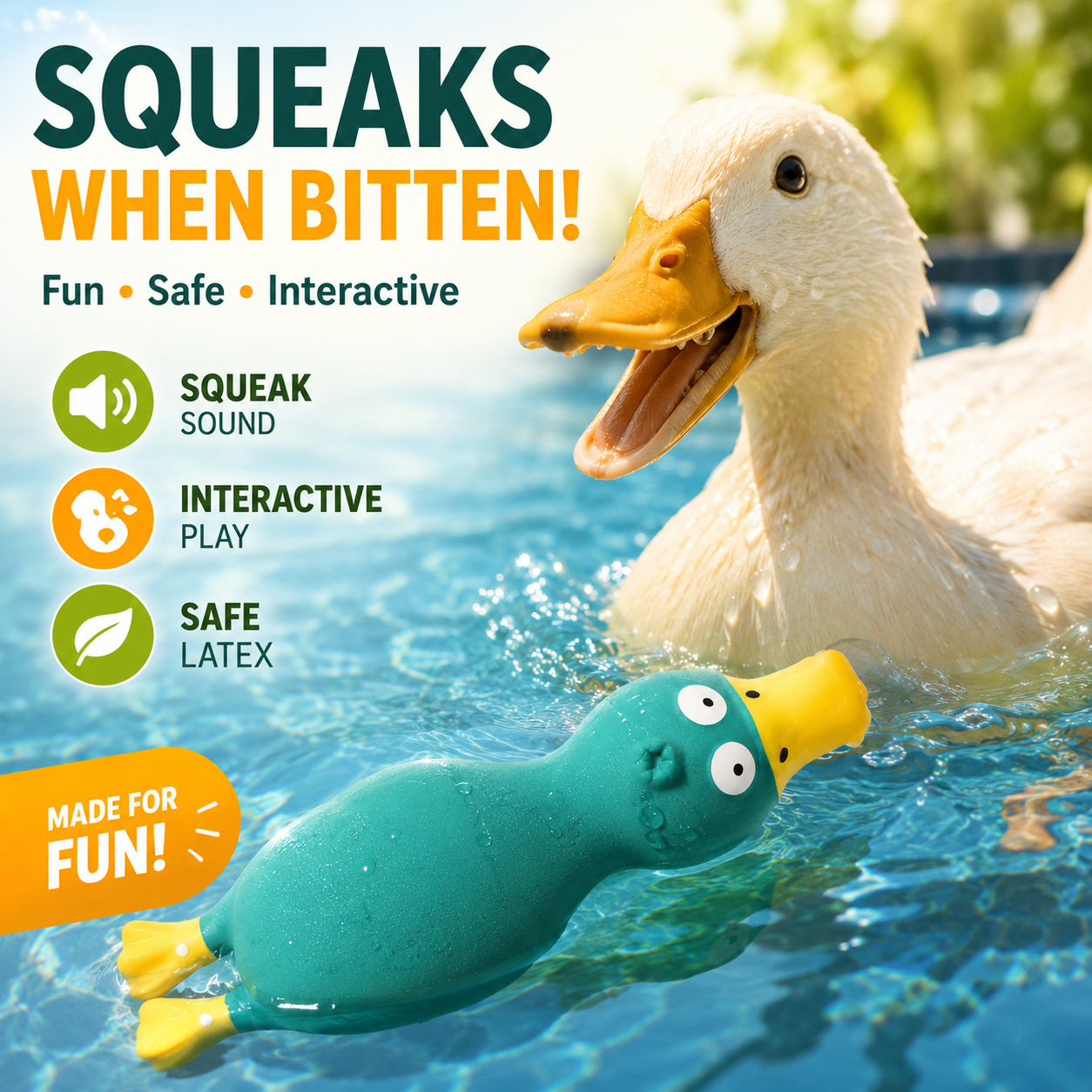 Rubber Squeaky Toy Animal Design for Puppies and Dogs - Blue Green
