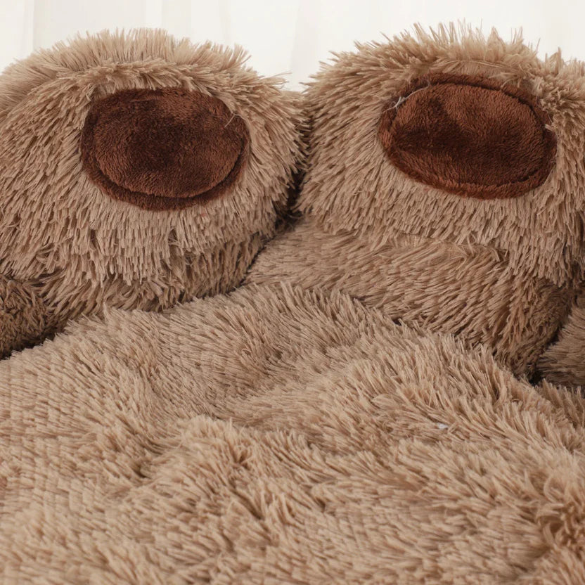 Fluffy Pet Bed Soft Plush Dog Sofa Cushion Large Cat and Dog Basket - Coffee